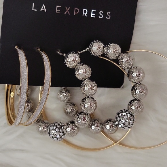 Brand New L.A EXPRESS ASSORTED BLING FASHION EARRINGS-3CT - Picture 4 of 4